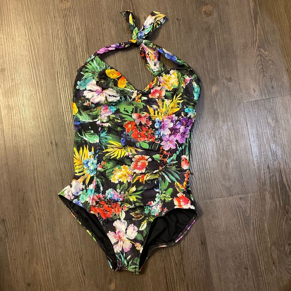 Anthropologie Seafolly Floral One Piece Swimwear Sz 12